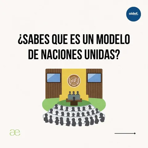 Afiche de la convocatoria: Capacitación para el Modelo de Naciones Unidas Universitario